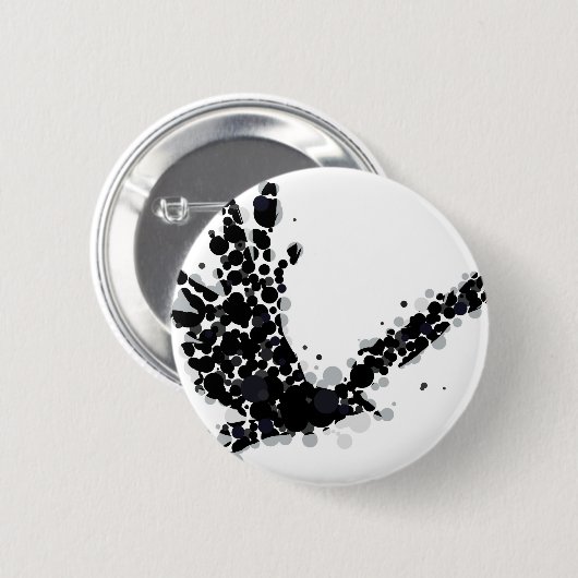 kraai ronde button 5,7 cm (Voorkant /achterkant)