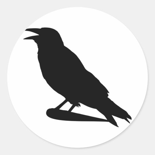 Kraai Ronde Sticker (Voorkant)