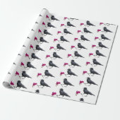 Kraai Roze Bloem Wrapping Paper Cadeaupapier (Uitgerold)