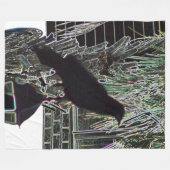 Kraai rust op lantaarn fleece deken (Voorkant (Horizontaal))