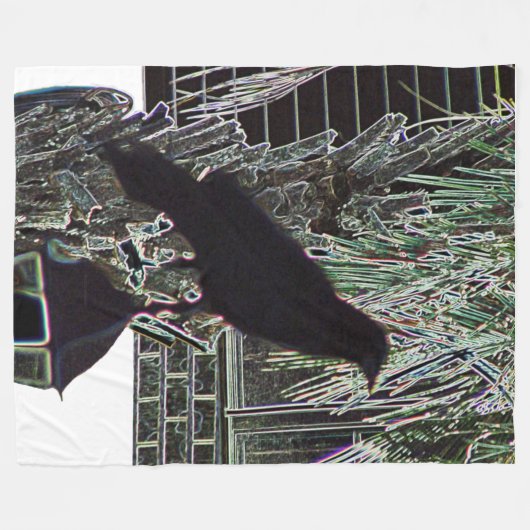 Kraai rust op lantaarn fleece deken (Voorkant (Horizontaal))