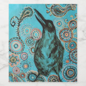 Kraai schilderen wijn label wijn etiket (Enkel label)