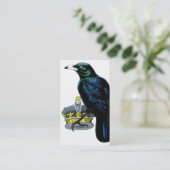 Kraai steelt de kroon van de koning. visitekaartje (Staand voorkant)