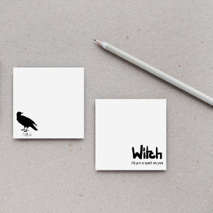 Kraai tekening en Naw silhouet in zwart Post-it® Notes