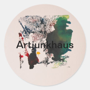 Kraai Totem Abstract schilderij Hankamer Artjunkha Ronde Sticker