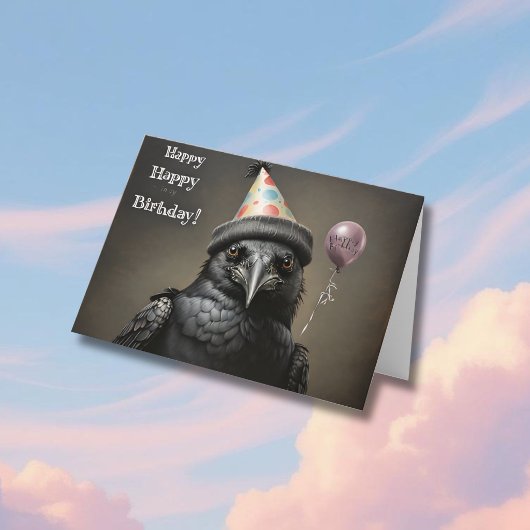 Kraai verjaardag gefeliciteerd  kaart