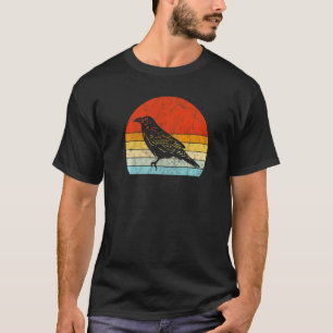 Kraai Vintage Zonsondergang Retro Stijl Schattige T-shirt