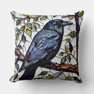 Kraai vogel mozaïek kunst kussen