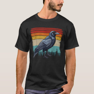 Kraai Vogel Vintage Vervallen Retro Stijl Koele Kr T-shirt