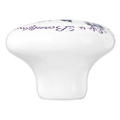 Kraai Vogel Zwarte Rozen Script Natuur Keramische Knop (Zijkant)