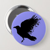 Kraai - zwart ronde button 4,0 cm (Voorkant /achterkant)