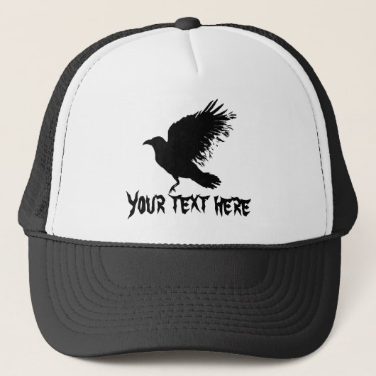 Kraai - zwart trucker pet (Voorkant)