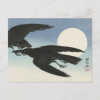 Kraaien bij Full Moon Paining door Ohara Koson