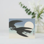 Kraaien bij Full Moon Paining door Ohara Koson Briefkaart (Staand voorkant)