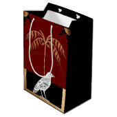 Kraaien, Blackvogels - de Raven Bird Gift Bag Medium Cadeauzakje (Achterkant Gekanteld)