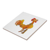 Kraaien cartoon bantam haan tegeltje (Zijkant)