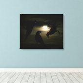 "Kraaien door Moonlight" door DJONeill Canvas Afdruk (Insitu (Houten vloer))