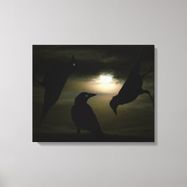 "Kraaien door Moonlight" door DJONeill Canvas Afdruk