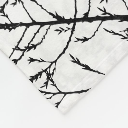 Kraaien en bomen Zwart-wit gotisch landschap Fleece Deken (Hoek)