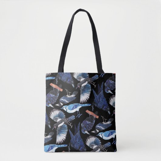 Kraaien en Corvids Black Tote Bag (Voorkant)