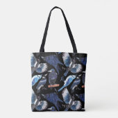 Kraaien en Corvids Black Tote Bag (Achterkant)