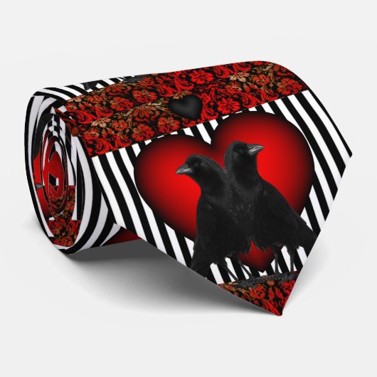 Kraaien en harten stropdas (Opgerold)