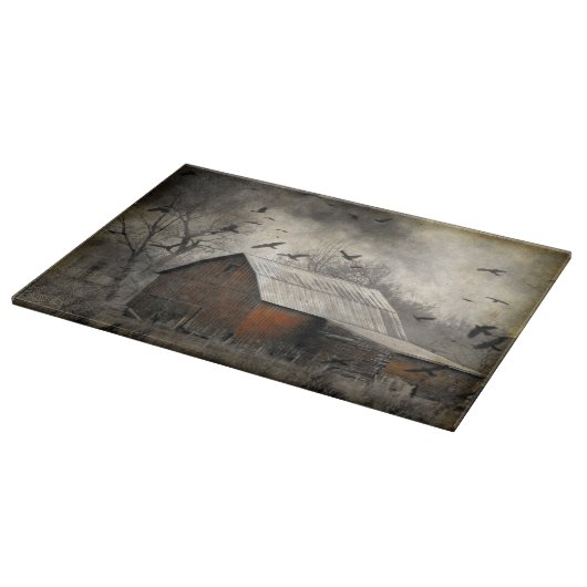 Kraaien en oude schuur snijplank (Hoek)