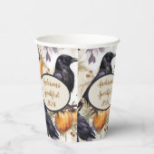Kraaien en pompoen aangepaste Halloween papieren b Papieren Bekers (Rechts)