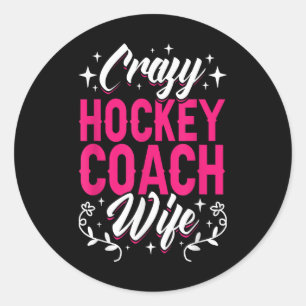 Kraaien Hockey Coach Vrouw IJshockey Veld Trainer Ronde Sticker
