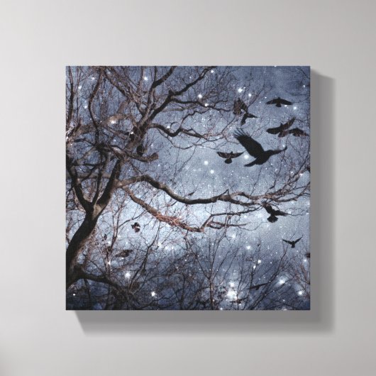 Kraaien in een sterrenveld canvas afdruk (Voorkant)