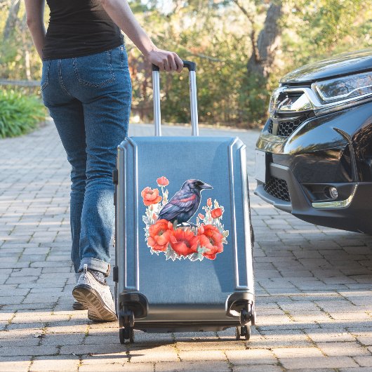 Kraaien met papaver sticker (Koffer Insitu)