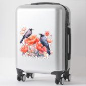 Kraaien met papaver sticker (Koffer)