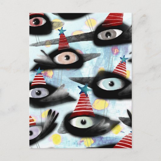 Kraaien mooi winterfeest briefkaart (Voorkant)