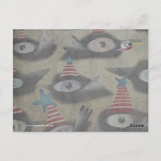 Kraaien mooi winterfeest briefkaart (Achterkant)