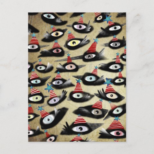 Kraaien mooi winterfeest briefkaart (Voorkant)