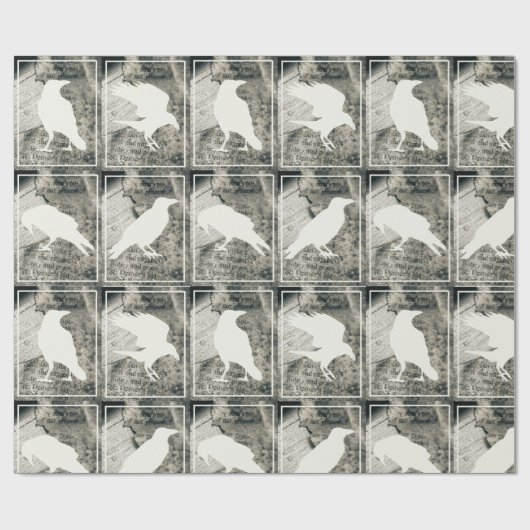 Kraaien op cadeauomslag boekpagina's cadeaupapier (Vlak)