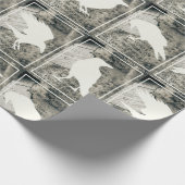 Kraaien op cadeauomslag boekpagina's cadeaupapier (Hoek)