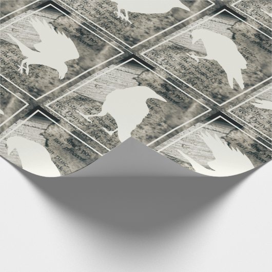 Kraaien op cadeauomslag boekpagina's cadeaupapier (Hoek)