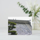 Kraaien op het tempeldak briefkaart (Staand voorkant)