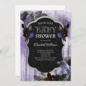Kraaien Raven Goth Baby Shower Uitnodiging (Voorkant / Achterkant)