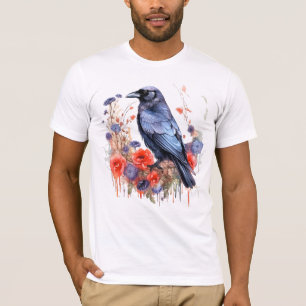 Kraaien Vogelkraai Kraai Liefhebber Bloem T-shirt