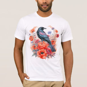 Kraaien Vogelkraai Kraai Liefhebber Bloem T-shirt