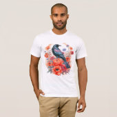 Kraaien Vogelkraai Kraai Liefhebber Bloem T-shirt (Voorkant volledig)