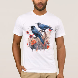 Kraaien Vogelkraai Kraai Liefhebber Bloem T-shirt