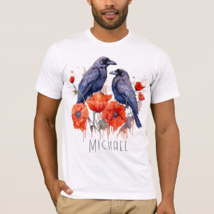 Kraaien Vogelkraai Kraai Liefhebber Bloem T-shirt