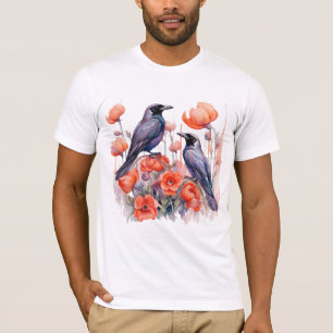 Kraaien Vogelkraai Kraai Liefhebber Bloem T-shirt