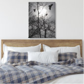 Kraaien zonlicht boom takken silhouet landschap canvas afdruk (Insitu (Slaapkamer))