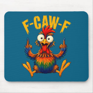 Kraaiende Haan Grappige Vogel Kip Illustratie Muismat