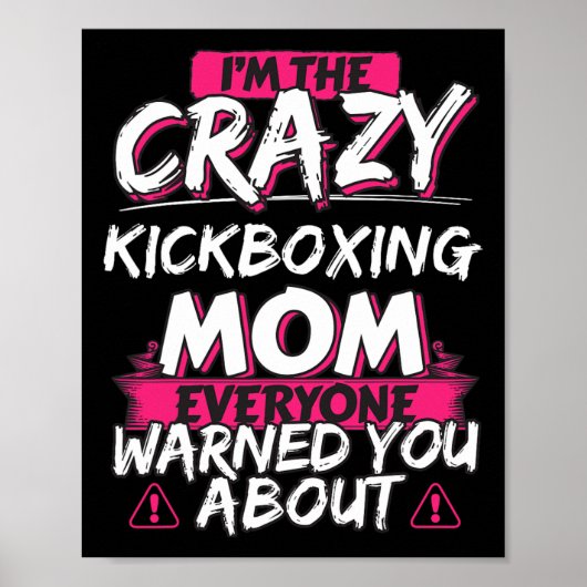 Kraaiende kickboksmoeder grappig hobby cadeau poster (Voorkant)