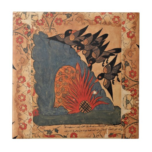Kraaienval Uilen Indiase Renaissance Tegeltje (Voorkant)